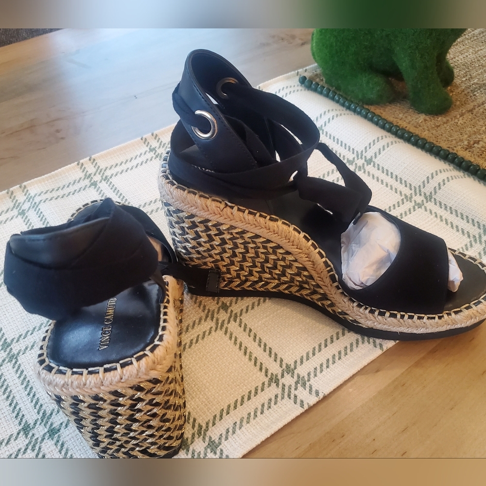 Vince Camuto Wedge Espadrille Sandals Size 9.5 - Picture 4 of 8